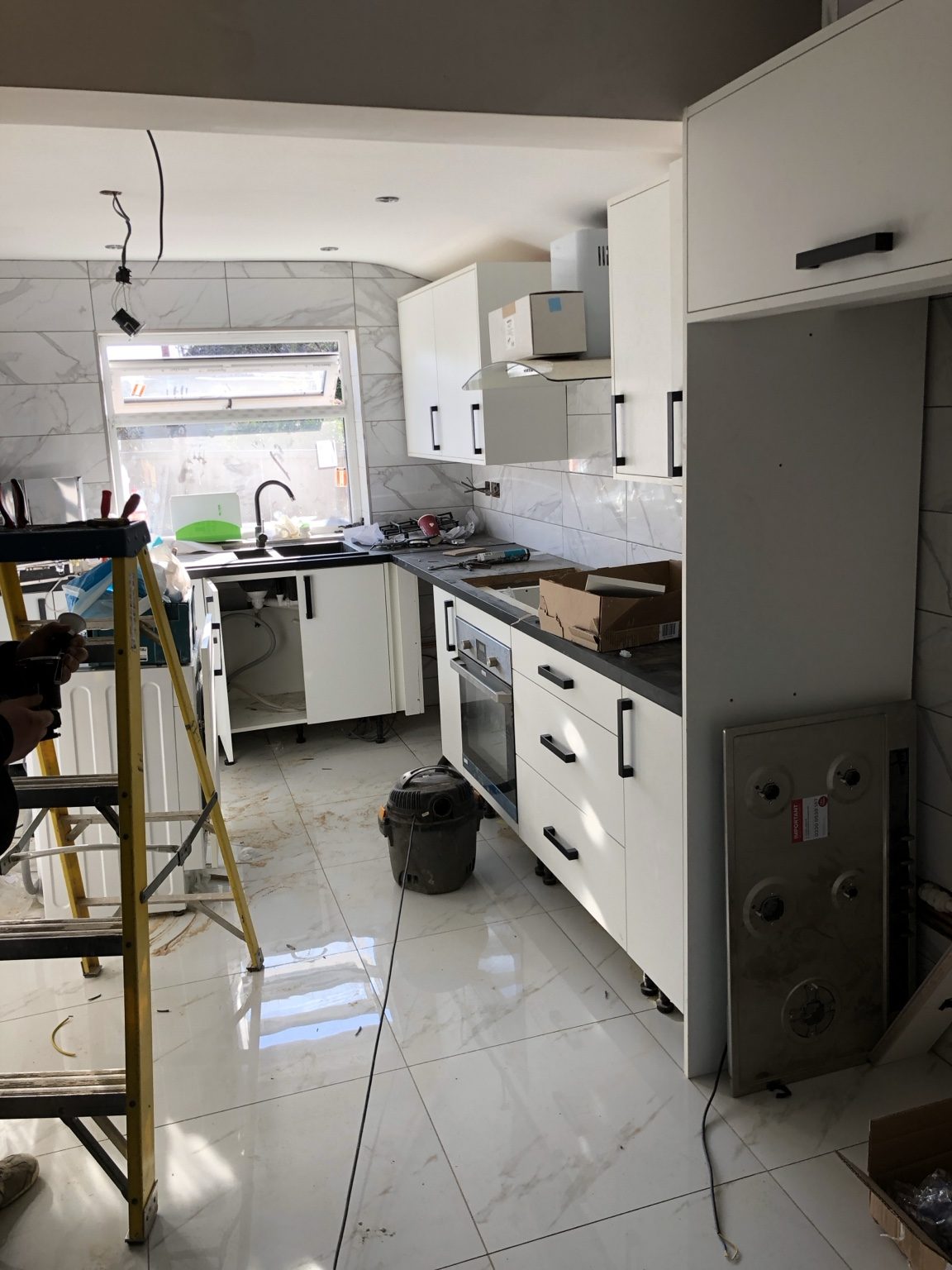 Kitchen installation in progress